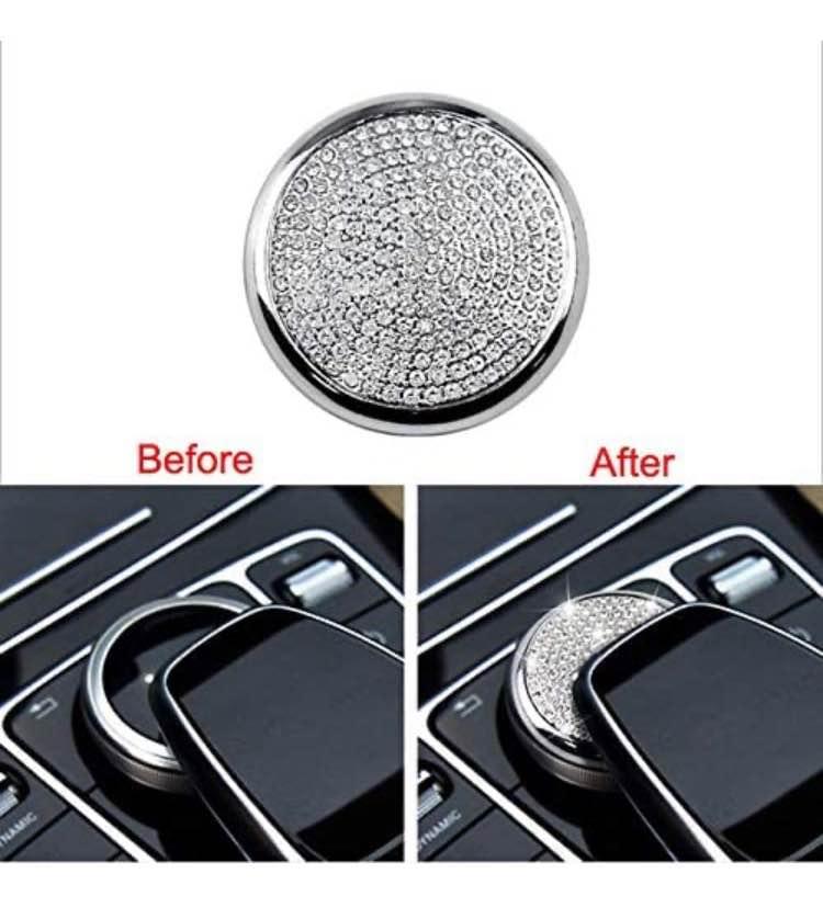 Blinged out media knob cover for Mercedes Benz