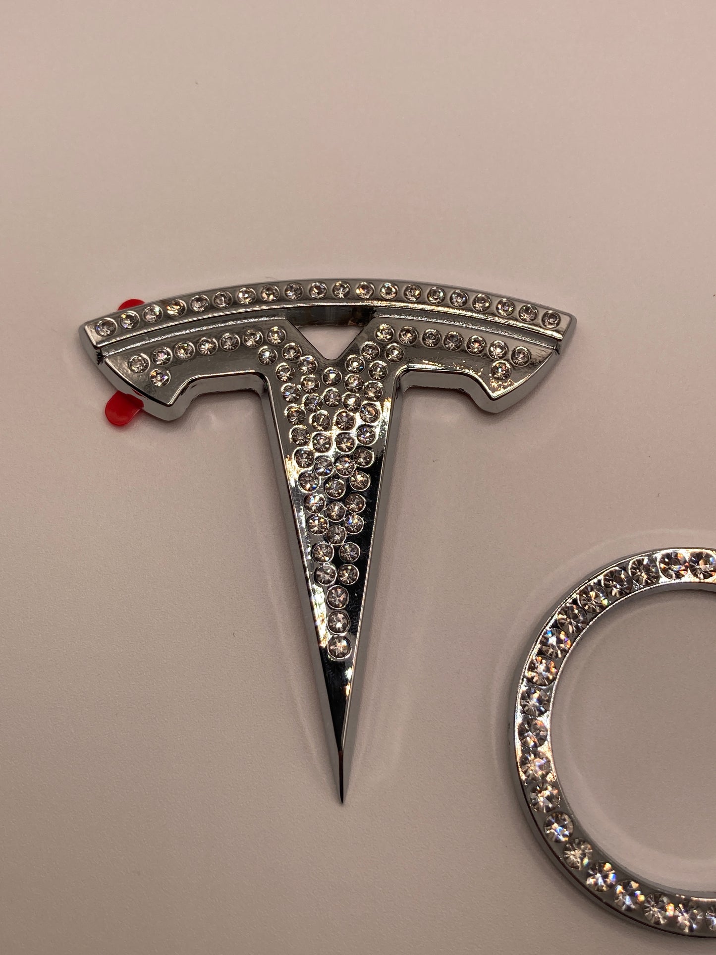 Tesla Steering Wheel Emblem Overlay and Push Start button decor
