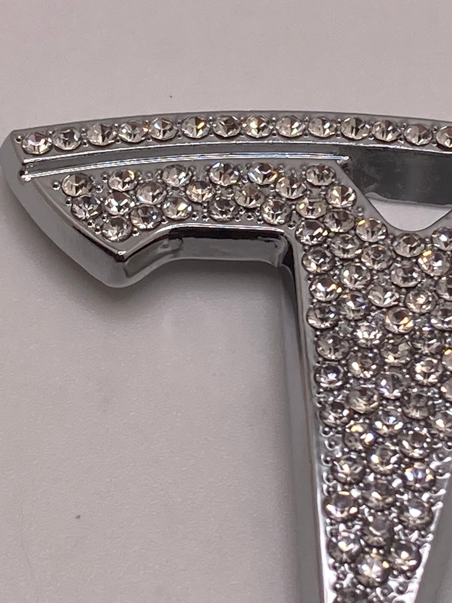 Tesla - blinged out emblems - chrome/crystal - small and large