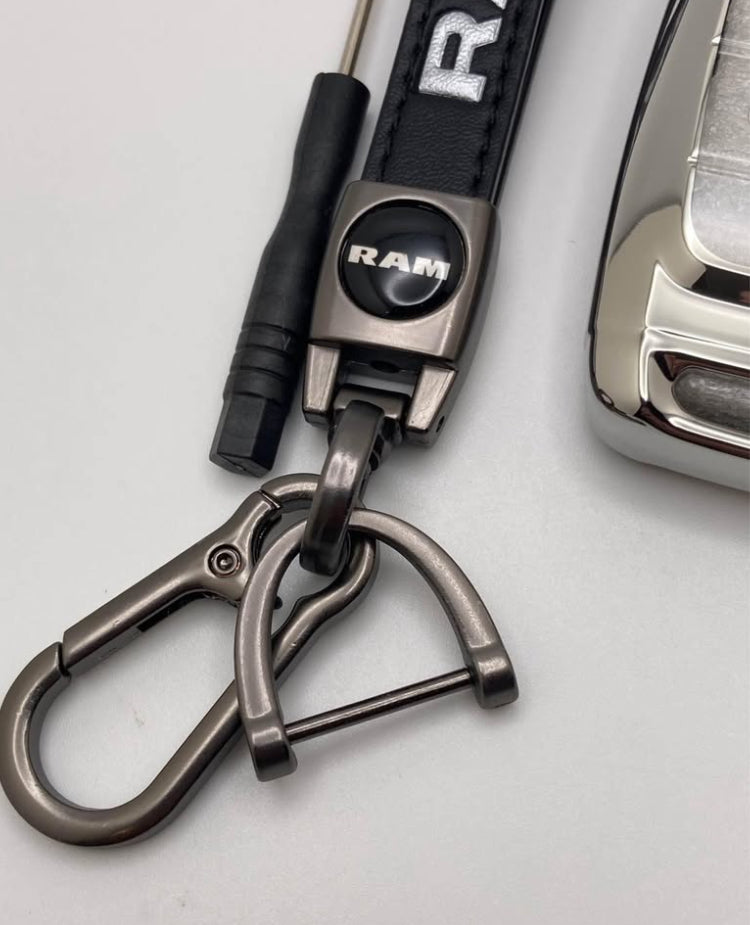 Dodge - Black Leather Keychain and Key fob Case/Cover