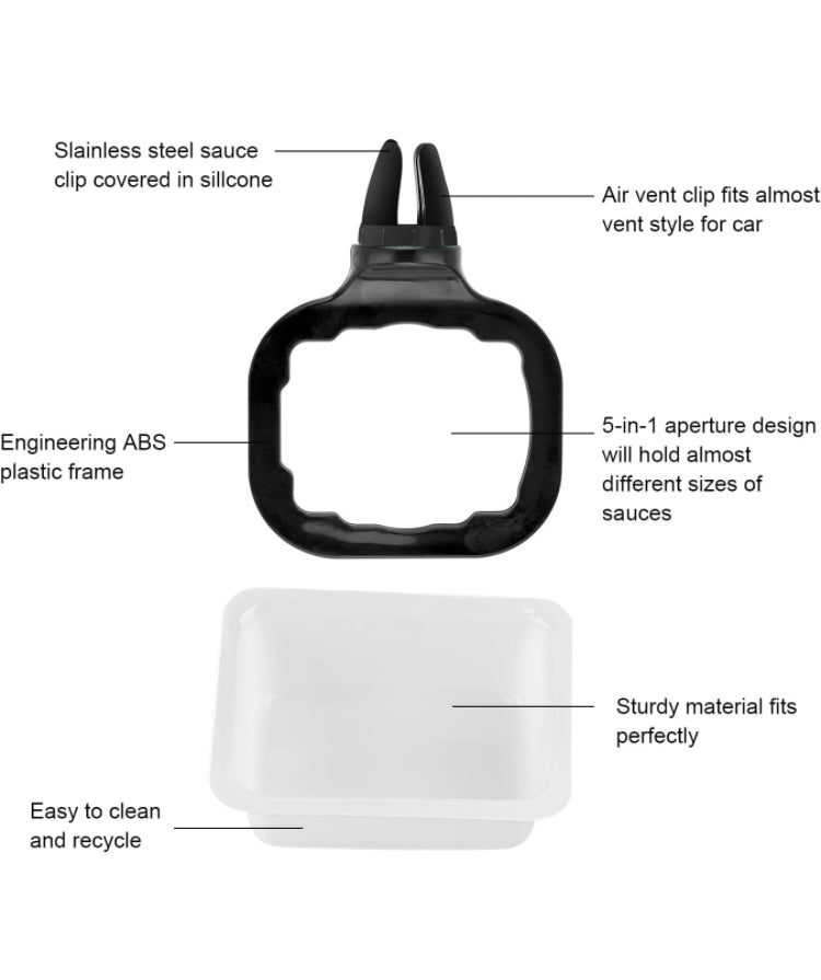 Car a/c vent sauce holder - 1 or 2 pcs set