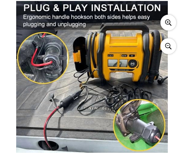 7-Way Power Access, 7-Pin Trailer Plug to Motorcycle Female Cigarette Lighter Socket 12V