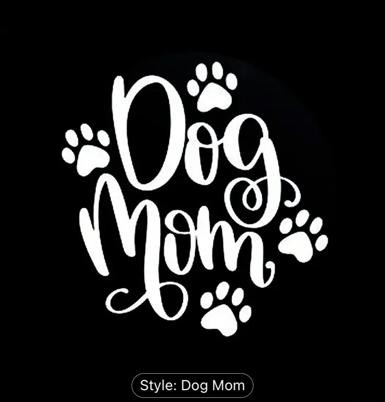 🐾 Dog Mom vinyl decal for car, truck, suv and more - Metallic White