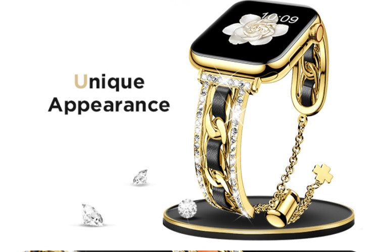 Bracelet Bangle Bling Rhinestone Metal Strap for iWatch SE Series 10 9 8 7 6 5 4 3 Ultra 2/1