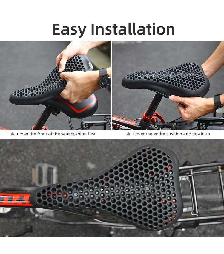 Mzyrh Bike Seat Cushion - Gel Padded Bike Seat Cover for Men & Women - Black
