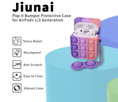 Silicone AirPod case cover with Push Pop Bubble for AirPods - gen 1/2