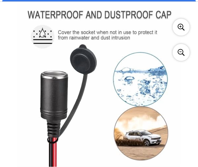 7-Way Power Access, 7-Pin Trailer Plug to Motorcycle Female Cigarette Lighter Socket 12V
