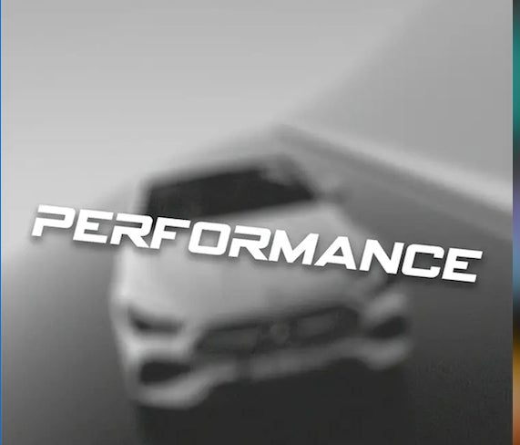 PERFORMANCE - 38.7 inch white vinyl Car Sticker - Waterproof Vinyl Material - Auto Windshield/Body Decal