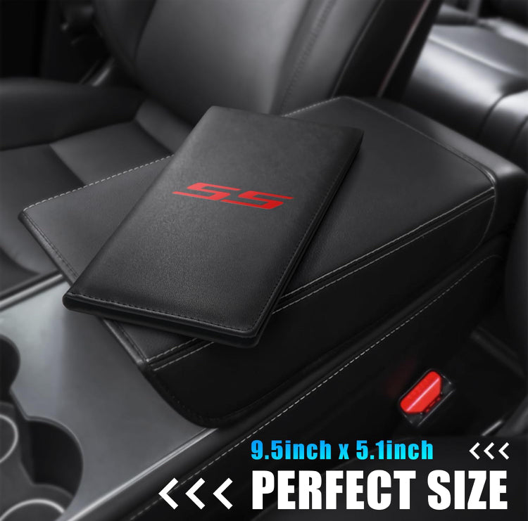 Leather Car Registration and Insurance Cards Holder Compatible with Chevy Camaro SS, Vehicle Glove Box Car Organizer with Magnetic Shut, Documents License for Camaro SS Owners