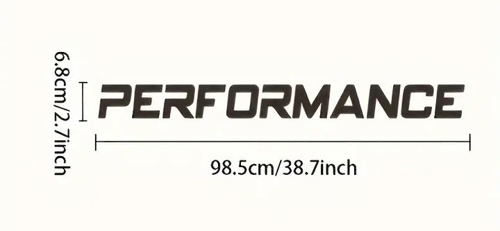 PERFORMANCE - 38.7 inch white vinyl Car Sticker - Waterproof Vinyl Material - Auto Windshield/Body Decal