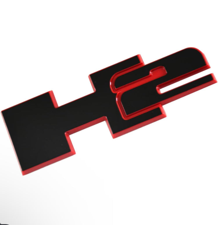 H2 Rear Liftgate Door Nameplate 3D Badge Emblems - (Redline)