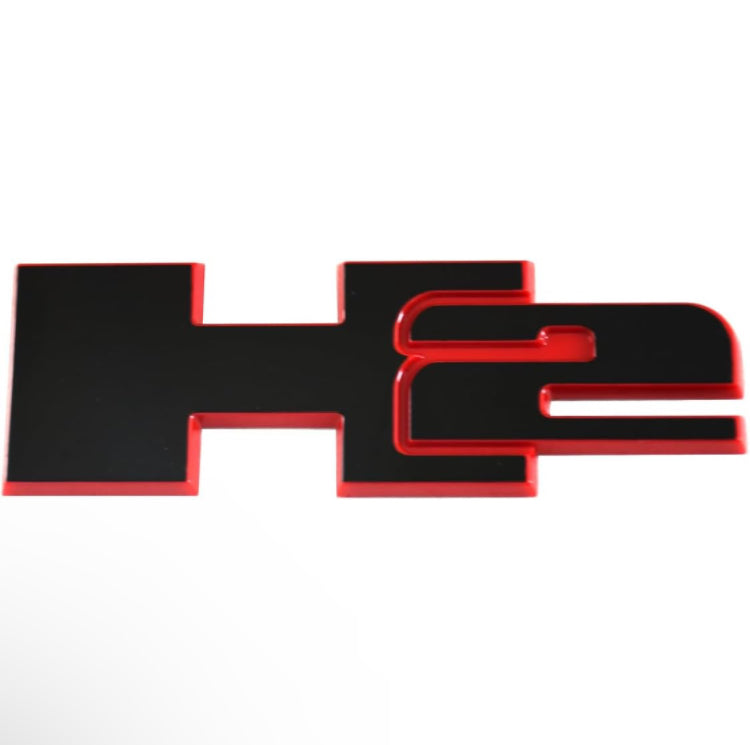 H2 Rear Liftgate Door Nameplate 3D Badge Emblems - (Redline)