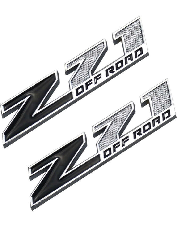 Chevy - Z71 off road - fender badges - 2pcs - black/chrome