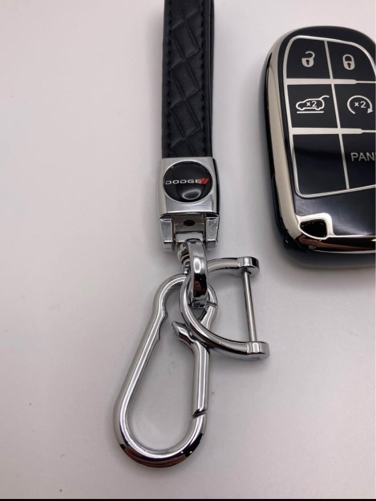 Dodge - Black/Chrome keychain and key fob case set