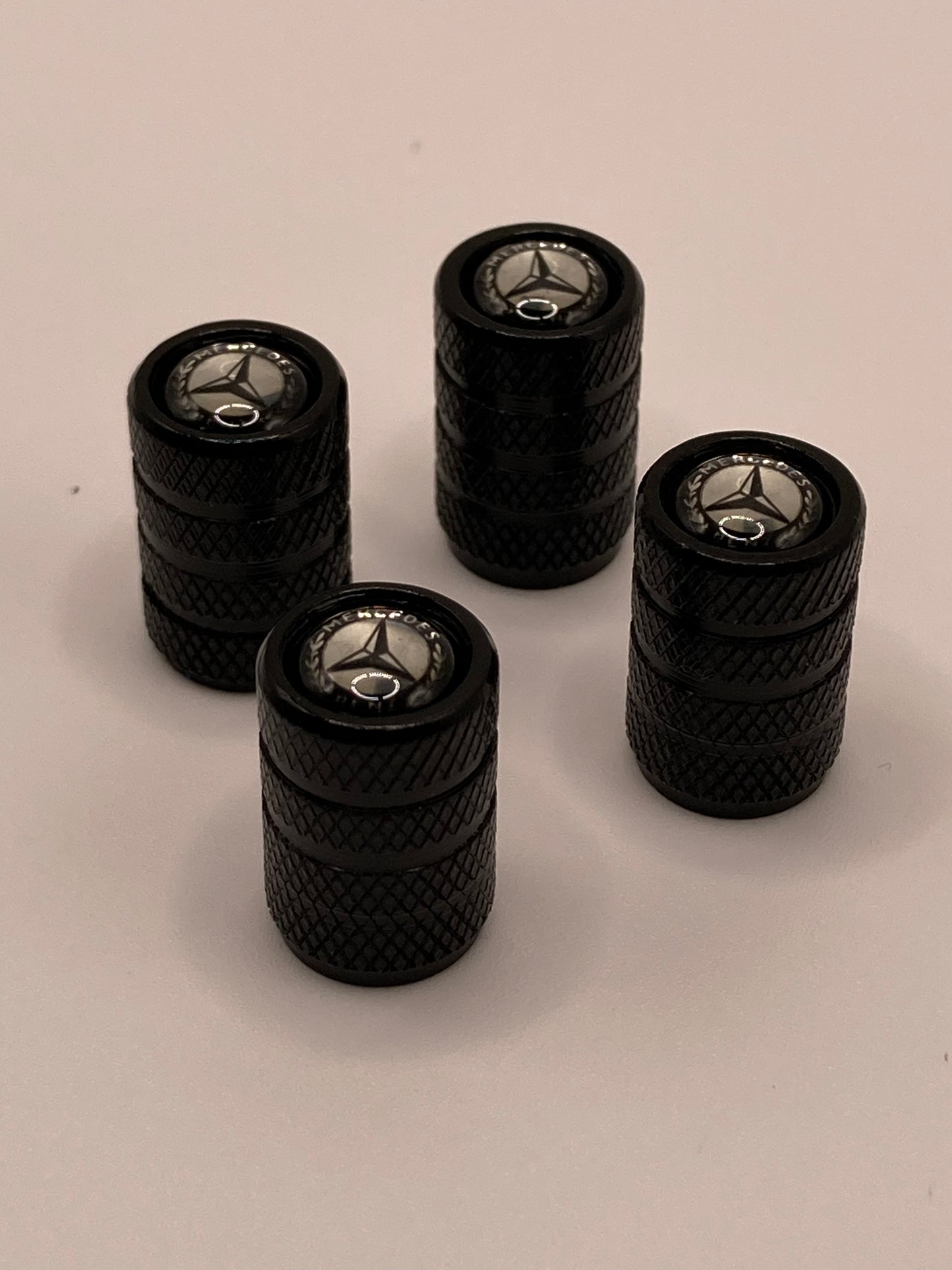 Mercedes Benz - black round valve stem cap set - 4pcs
