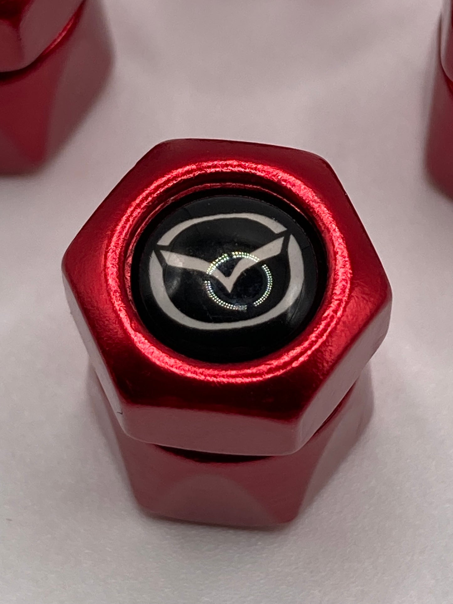 Mazda - oversized red valve stem cap set - 4pcs