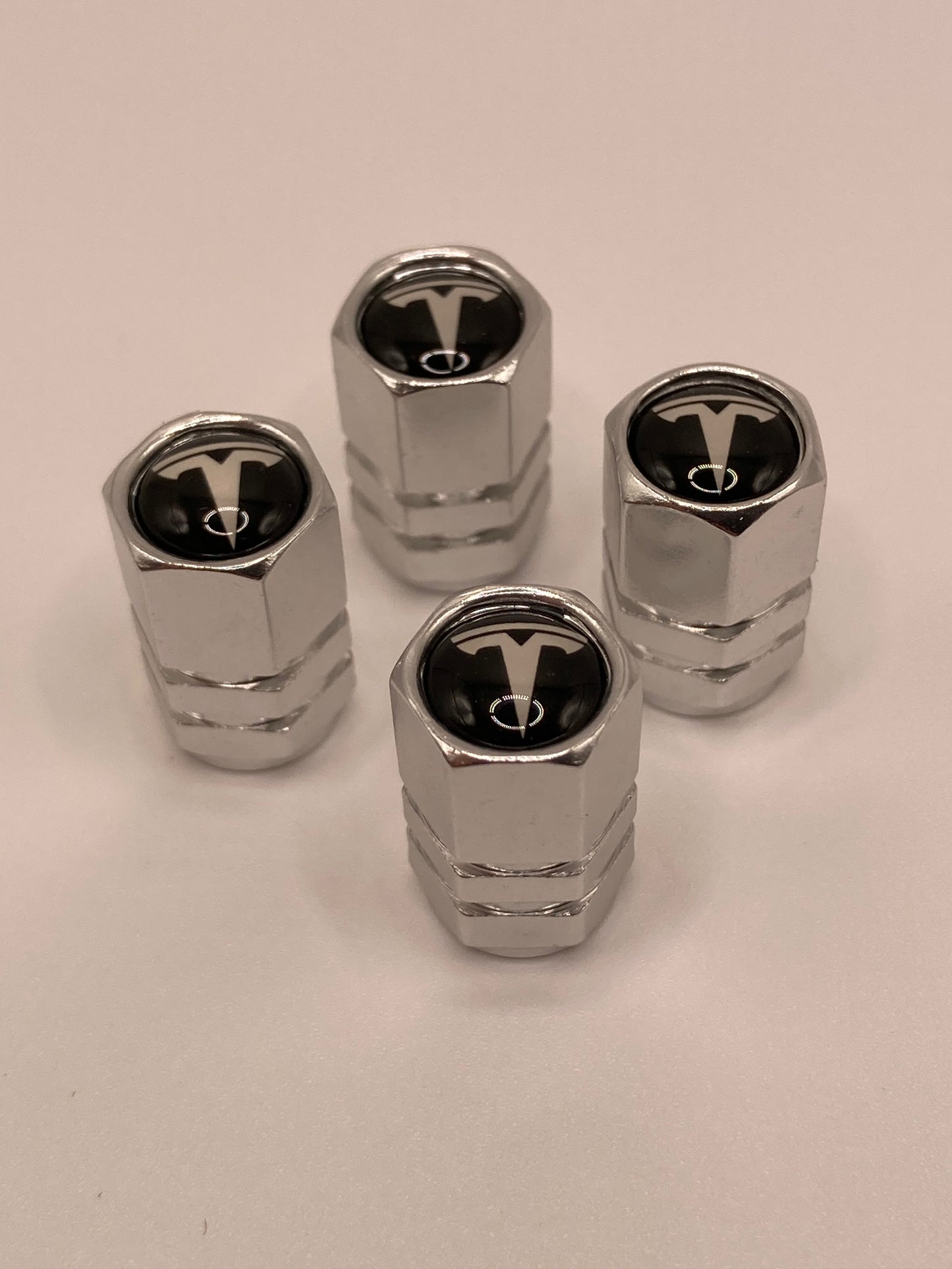 Tesla - chrome valve stem cap set - 4pcs