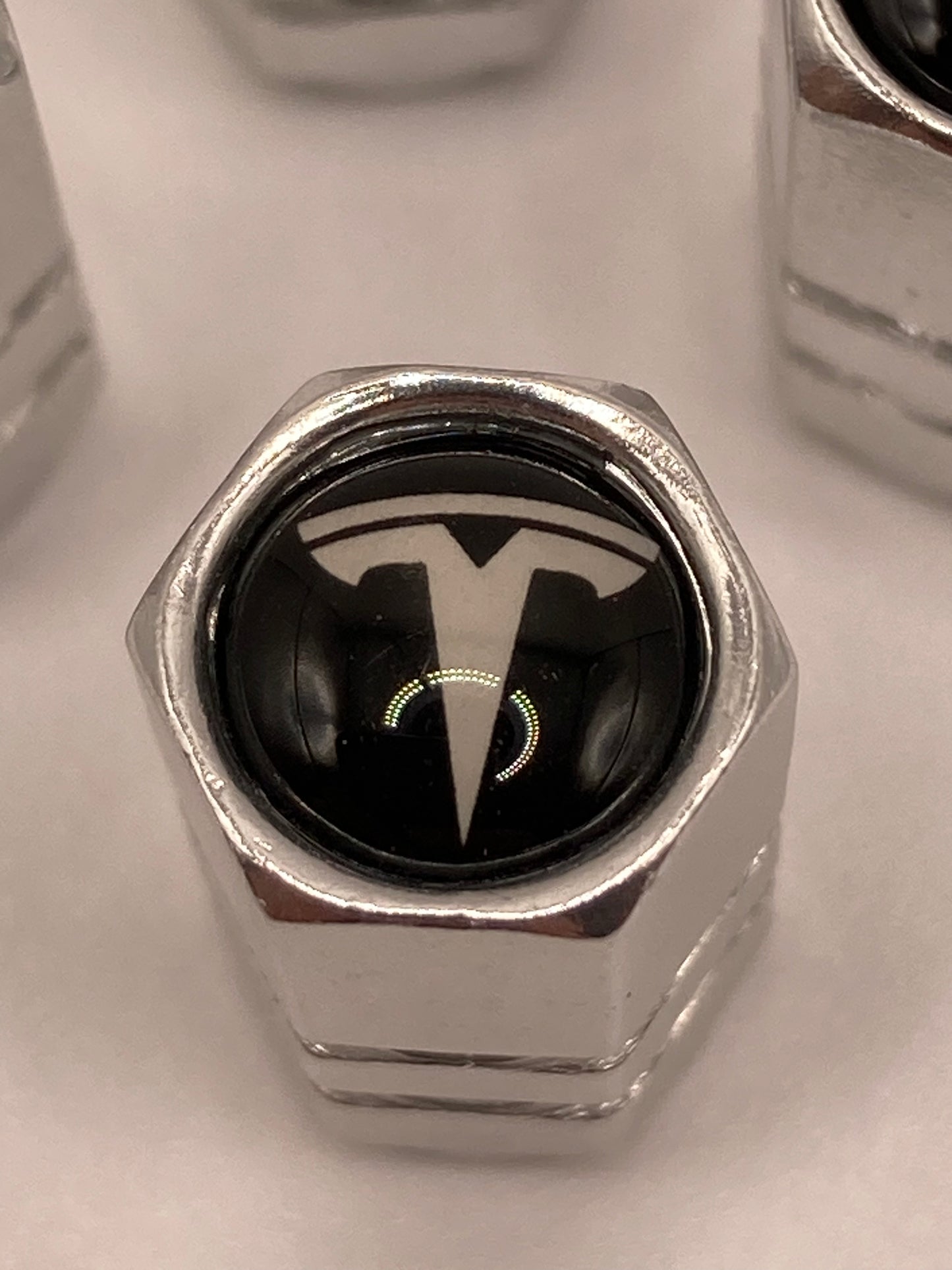 Tesla - chrome valve stem cap set - 4pcs