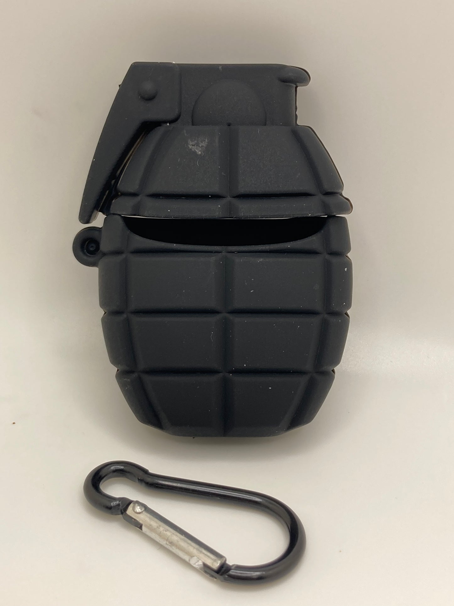 AirPods 3d silicone case cover - Grenade - black/green - fits Gen 1 and 2 AirPods