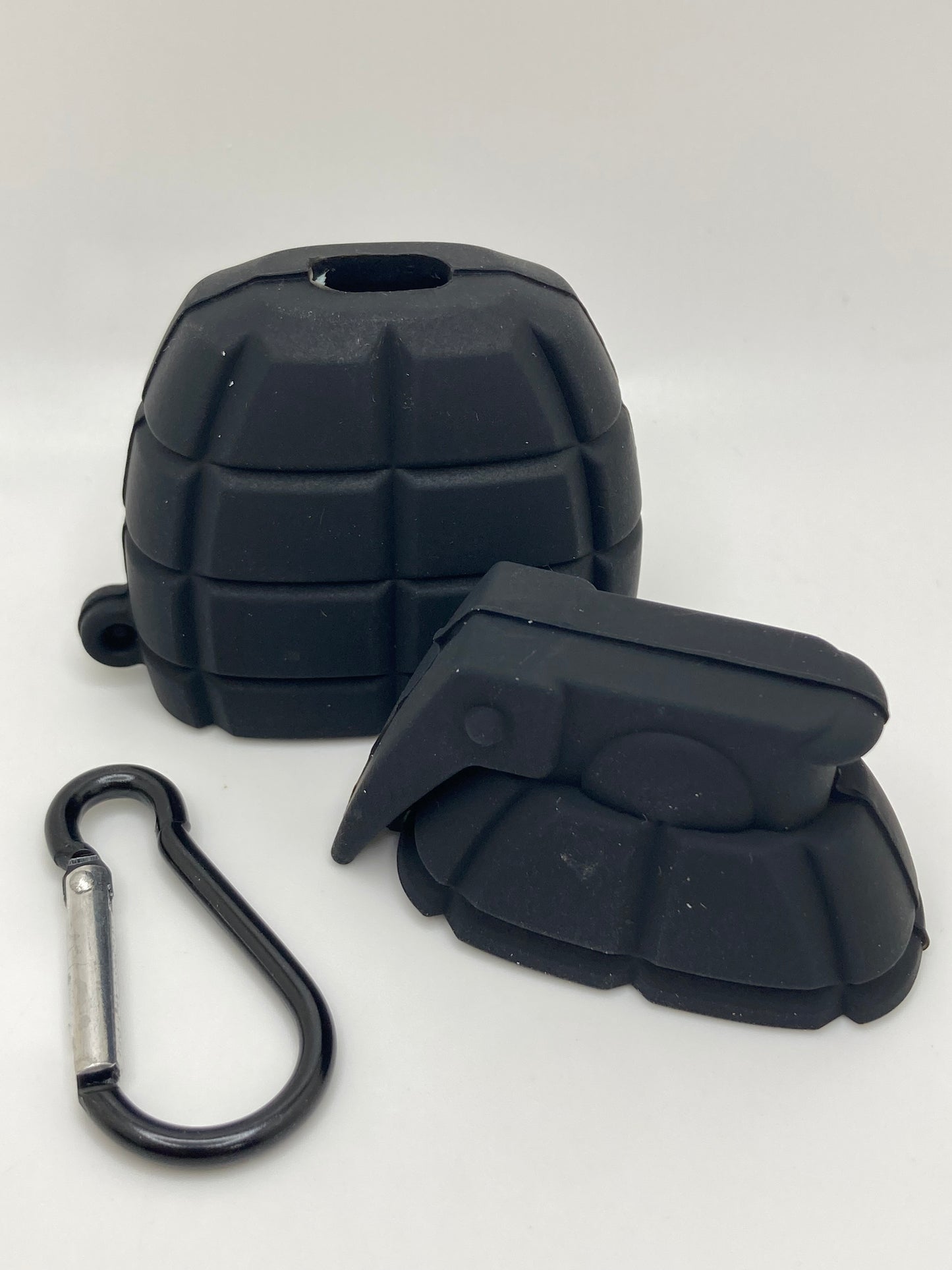 AirPods 3d silicone case cover - Grenade - black/green - fits Gen 1 and 2 AirPods