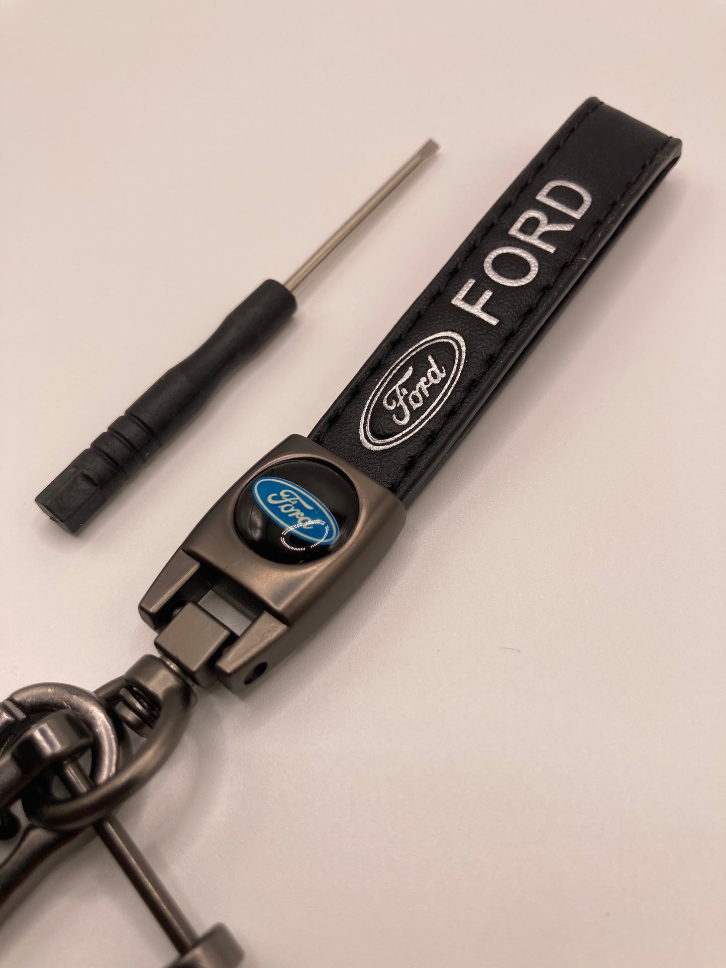 Ford - Black leather keychain