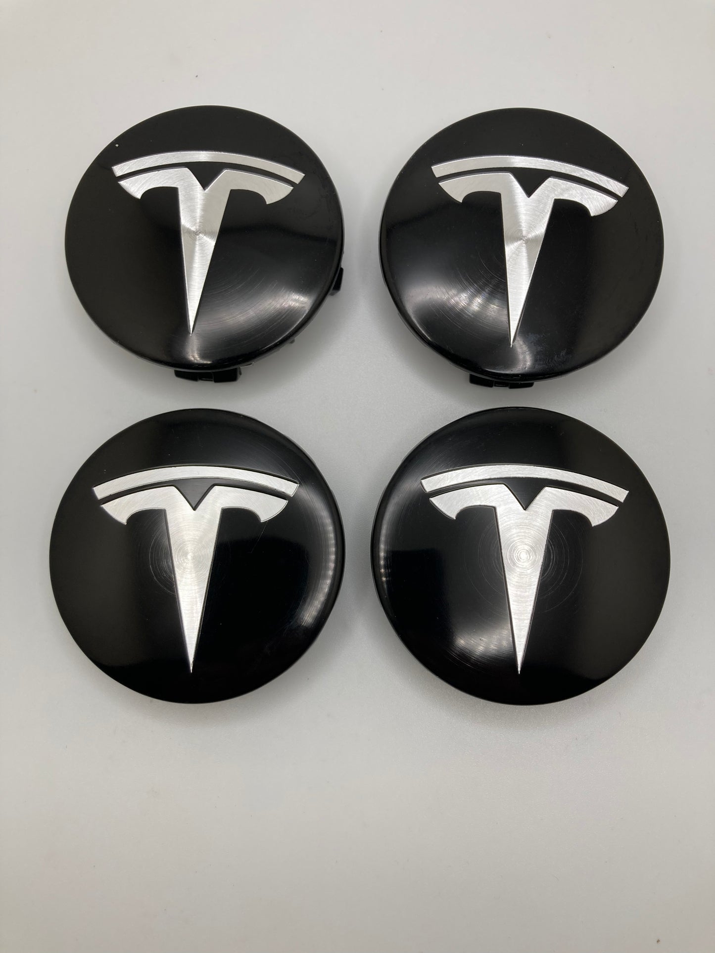 4x 57mm Tesla replacement wheel center caps black and chrome for model 3/S/X