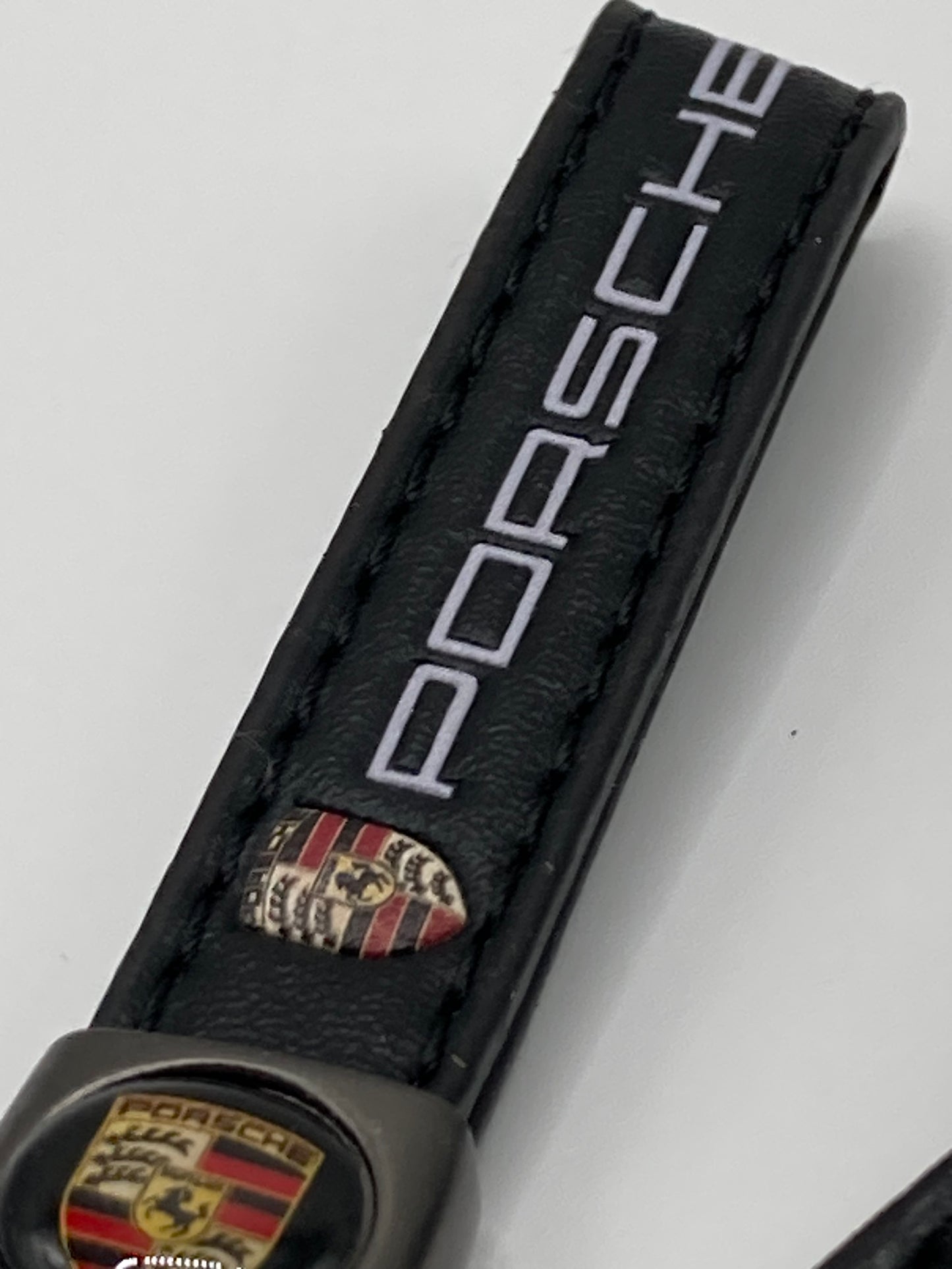 Porsche - 2pcs black leather keychain gift set