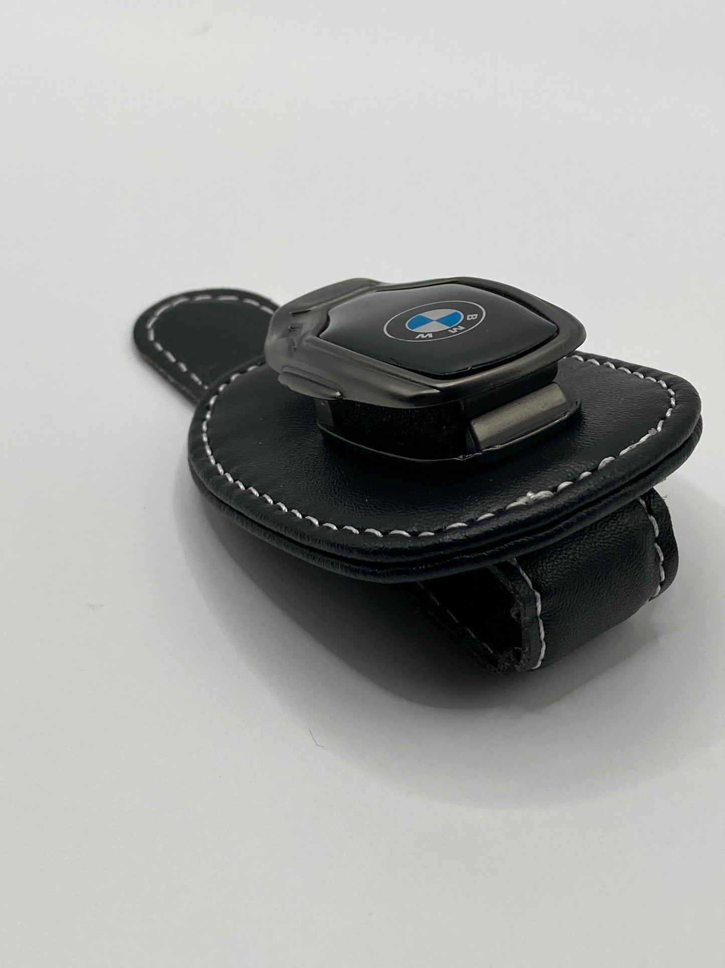 BMW - Sun Visor clip glasses holder - Black Leather