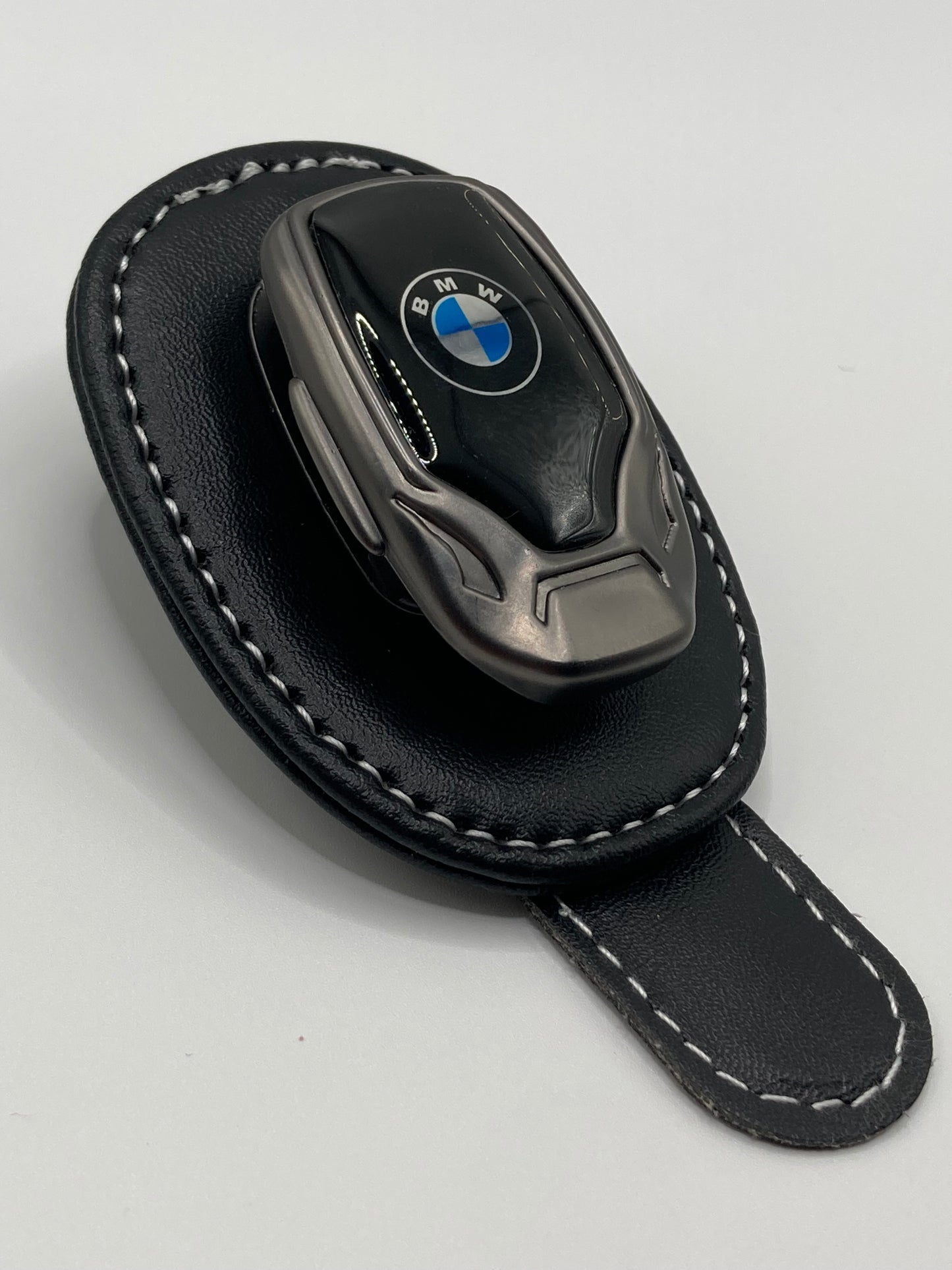 BMW - Sun Visor clip glasses holder - Black Leather