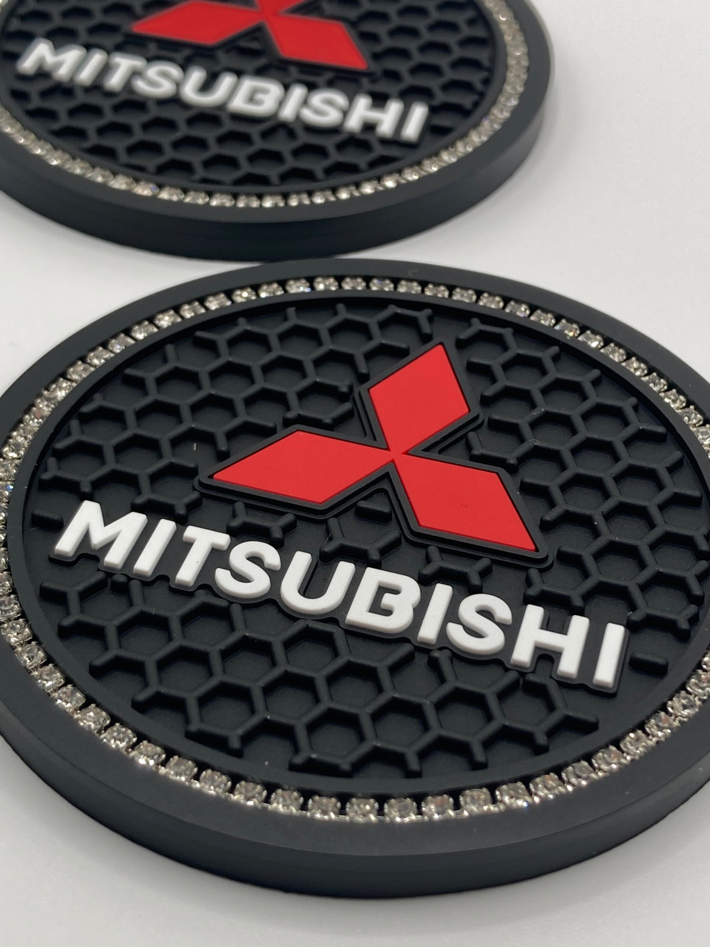 Mitsubishi - blinged out cup holder coasters - 2pcs set