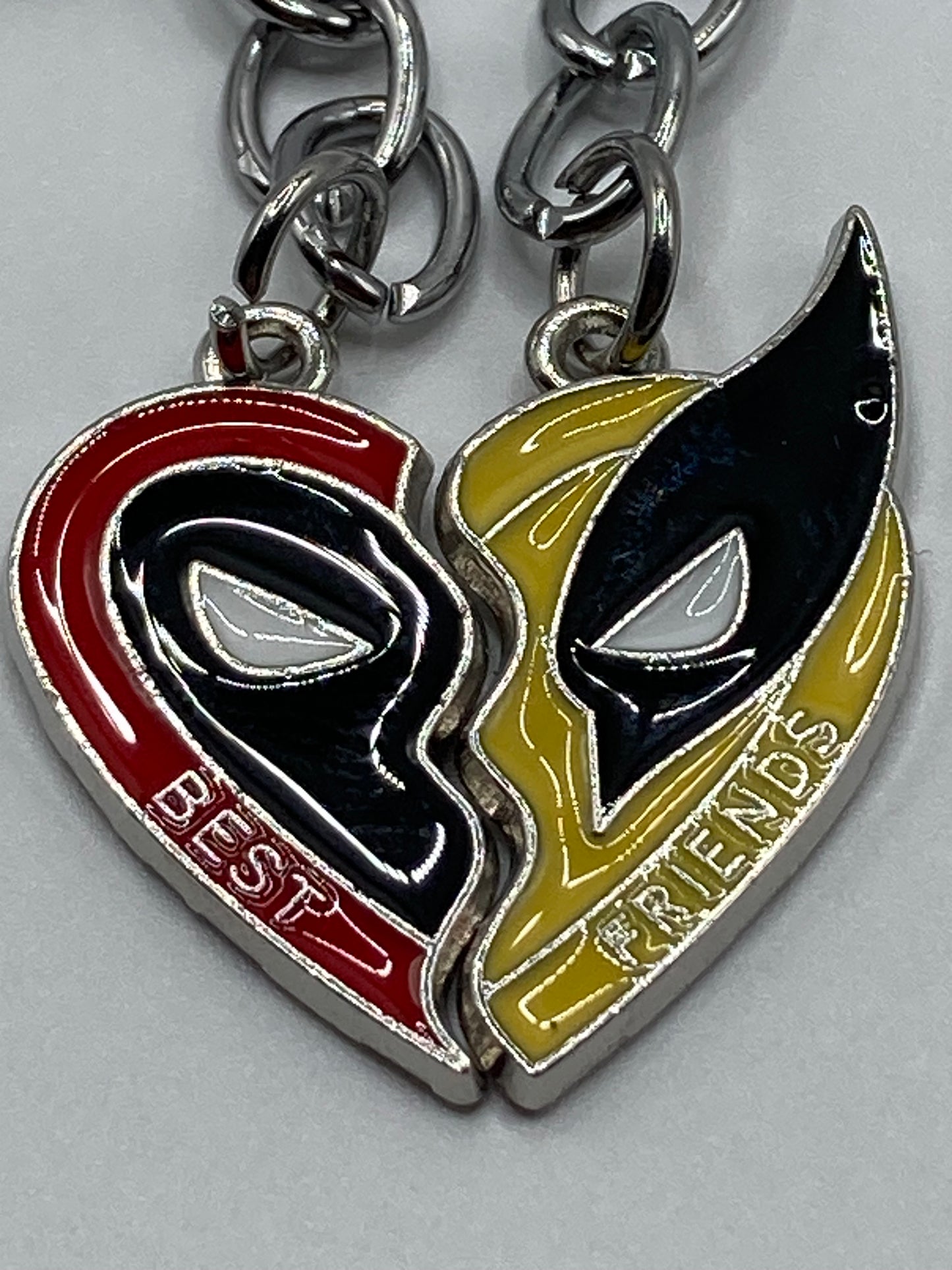 Deadpool & Wolverine Best Friends Keychain Set - Split Heart Matching Pendant