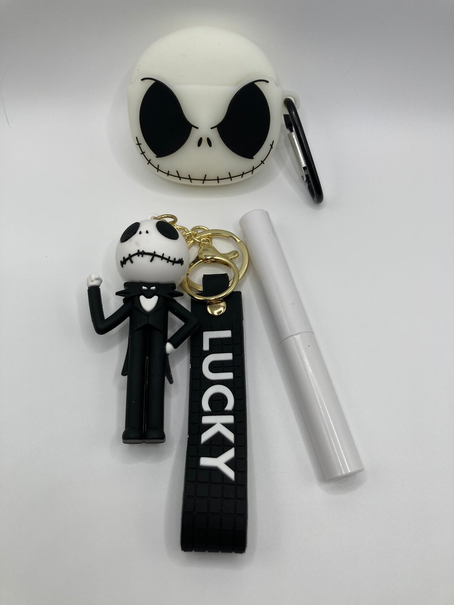 Lucky Jack Skeleton AirPods PRO accessory kit - 3pcs set - glow in the dark case cover, keychain, AirPod cleaning kit