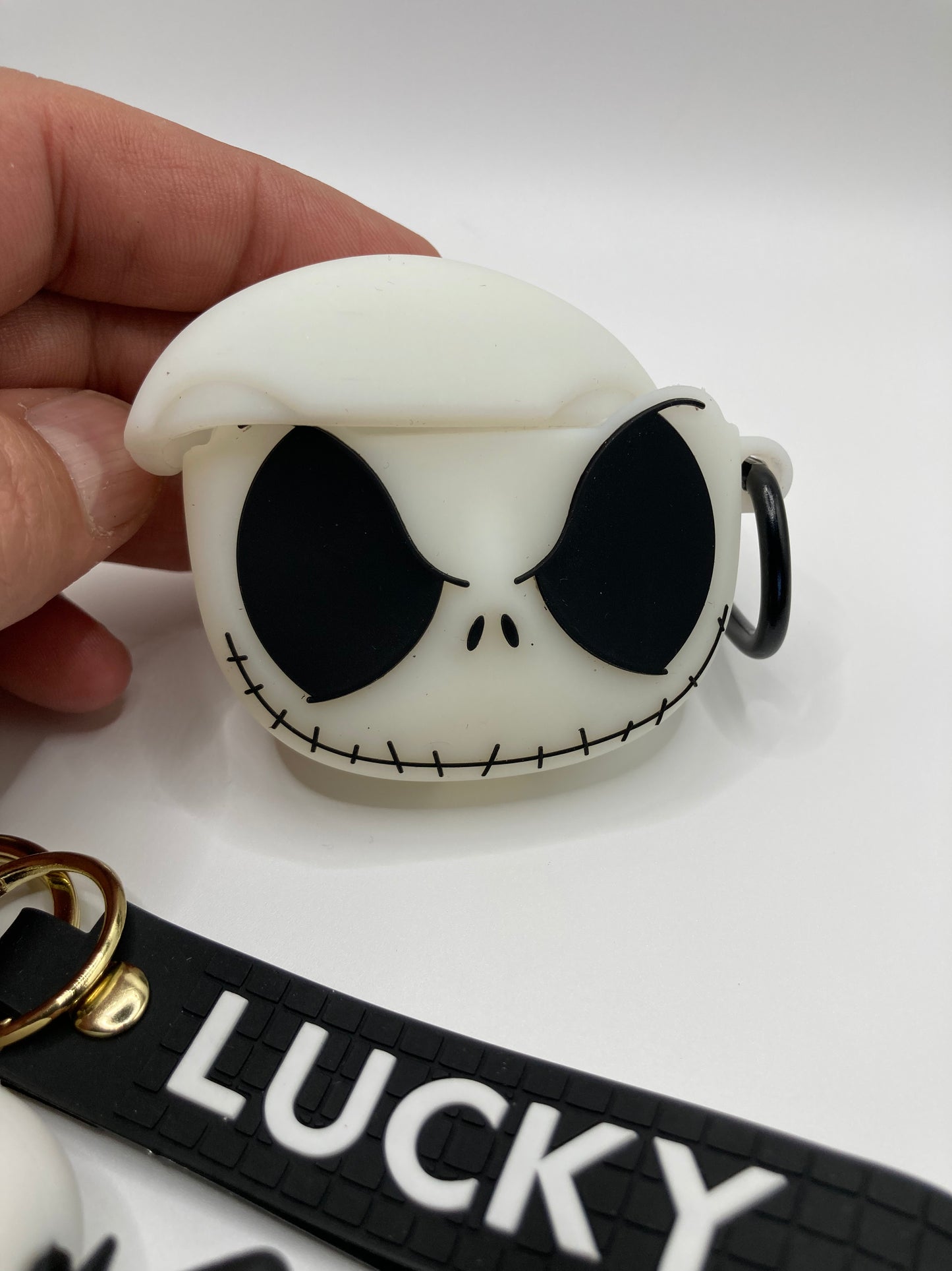 Lucky Jack Skeleton AirPods PRO accessory kit - 3pcs set - glow in the dark case cover, keychain, AirPod cleaning kit