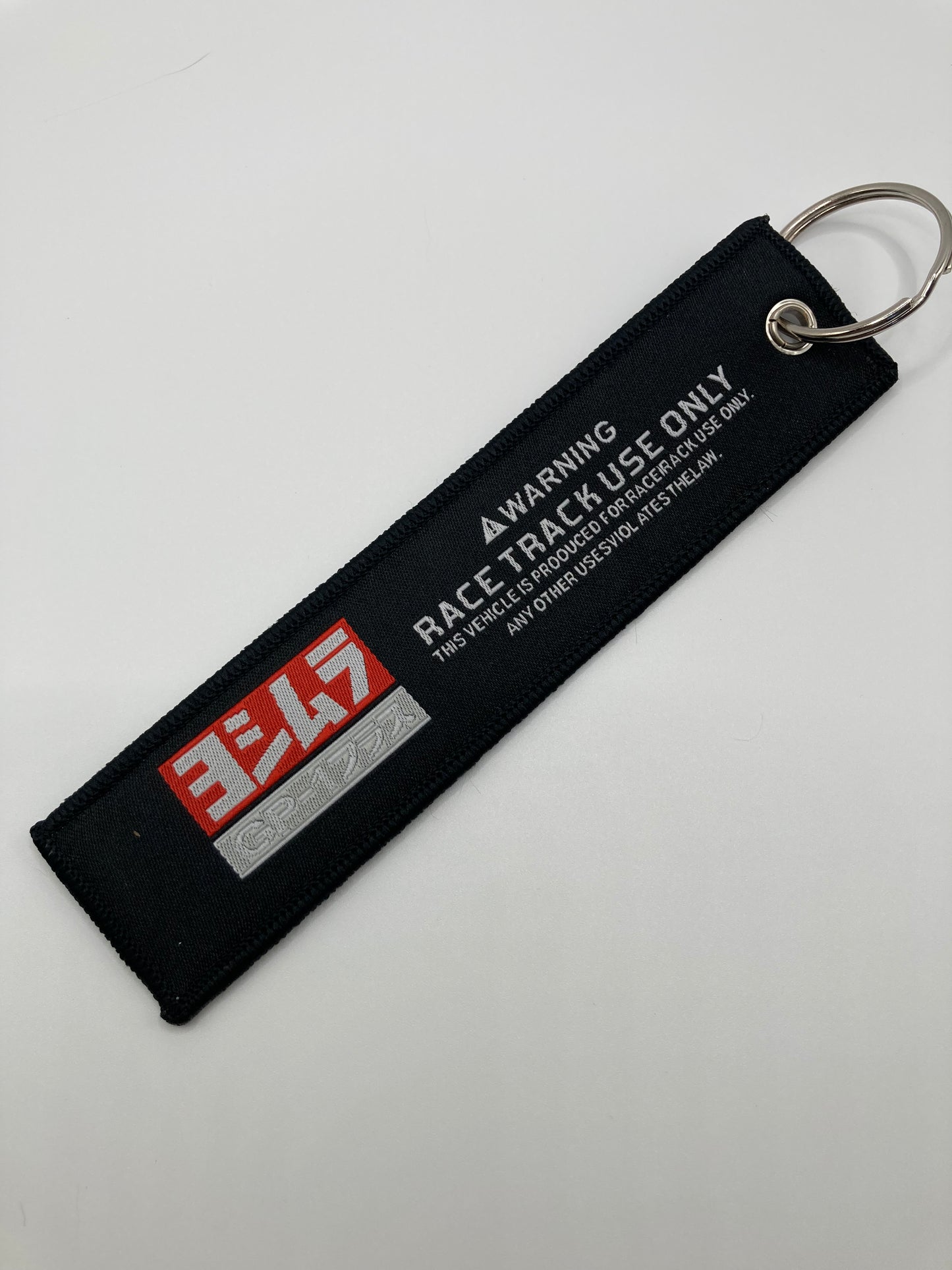 Race Track Use Only - Cloth Keychain - Key Ring - Motorcycle ATV Car Gift Office House Keys Man Women Accessories, Black