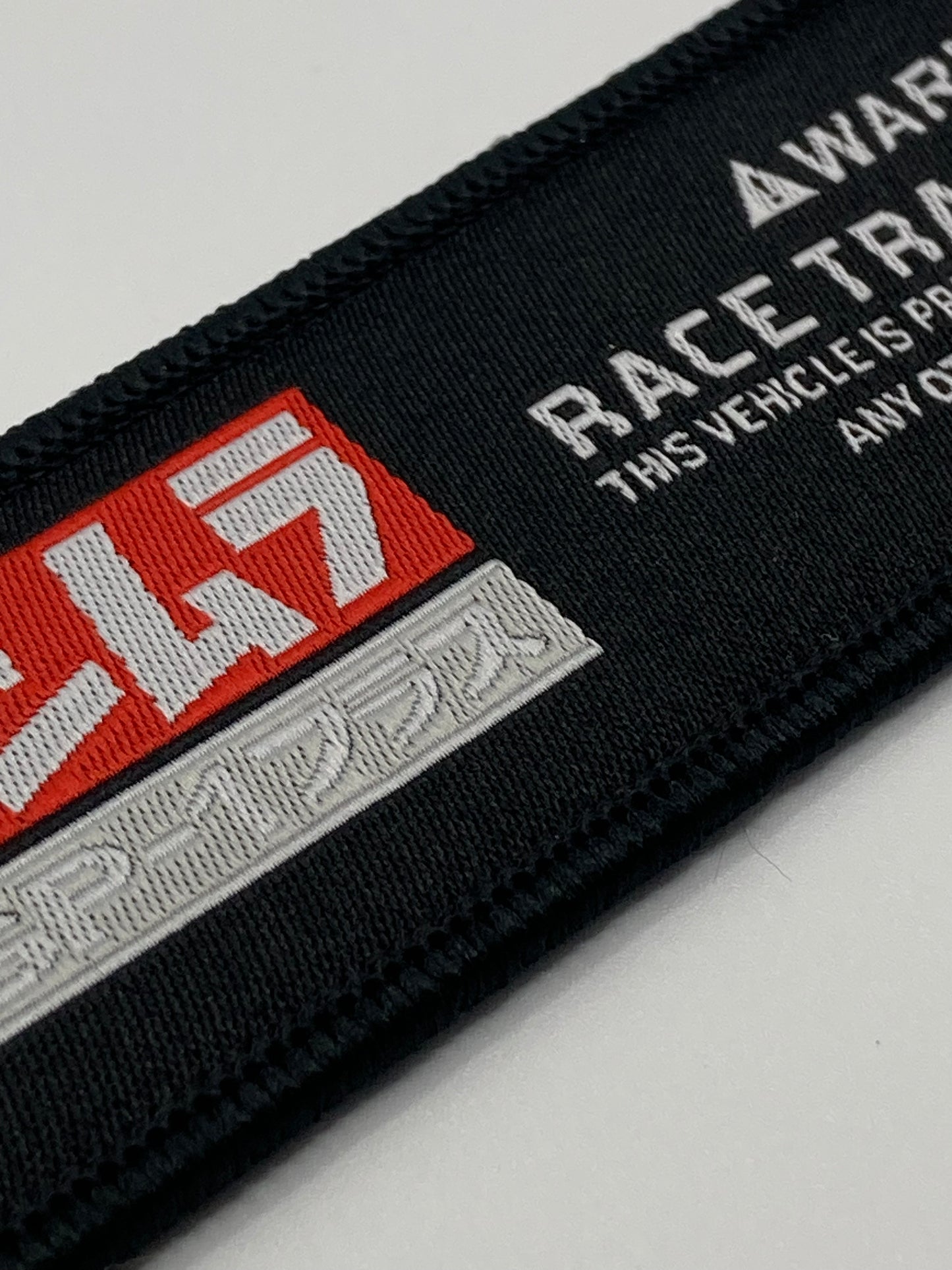 Race Track Use Only - Cloth Keychain - Key Ring - Motorcycle ATV Car Gift Office House Keys Man Women Accessories, Black