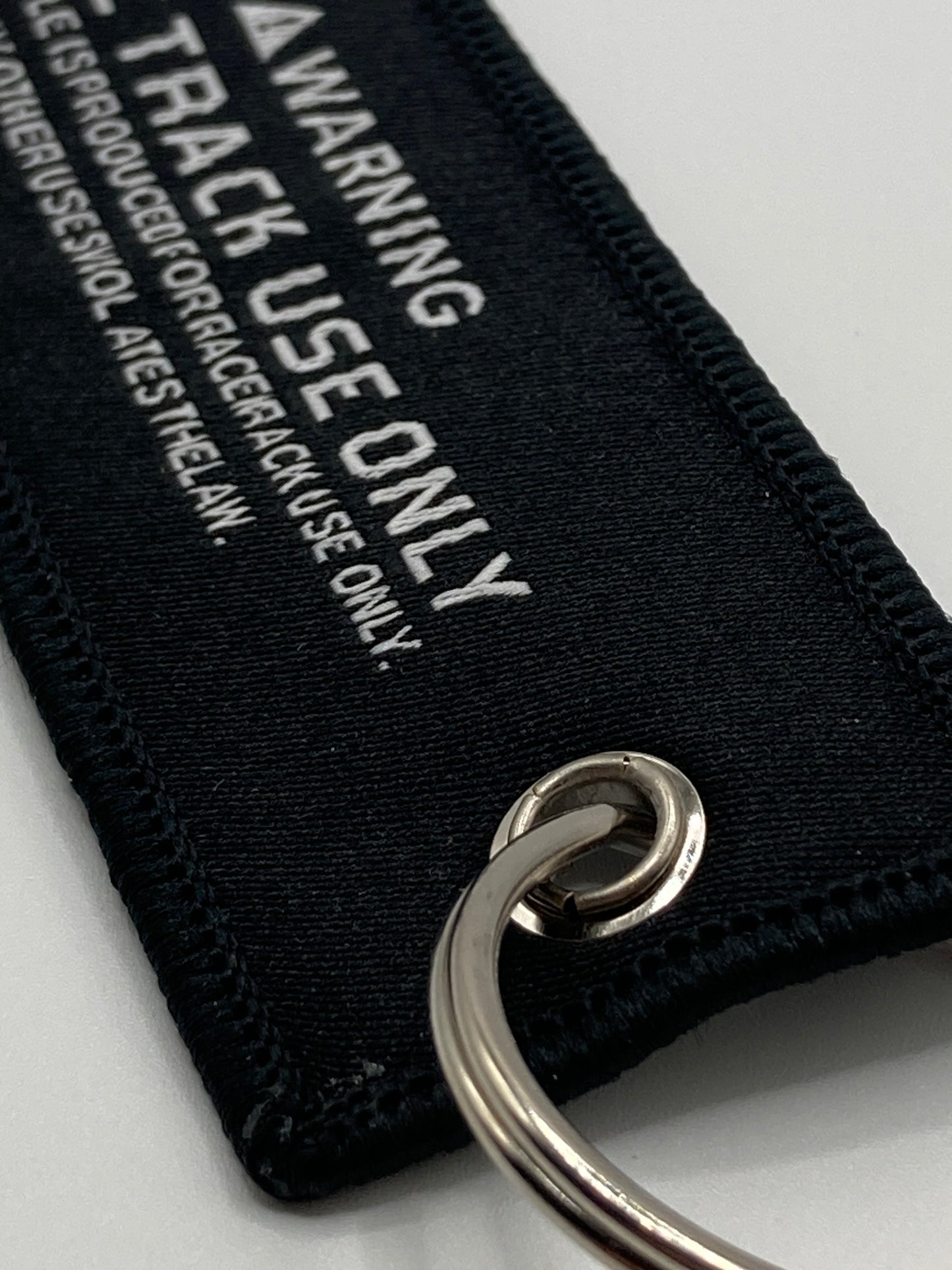 Race Track Use Only - Cloth Keychain - Key Ring - Motorcycle ATV Car Gift Office House Keys Man Women Accessories, Black