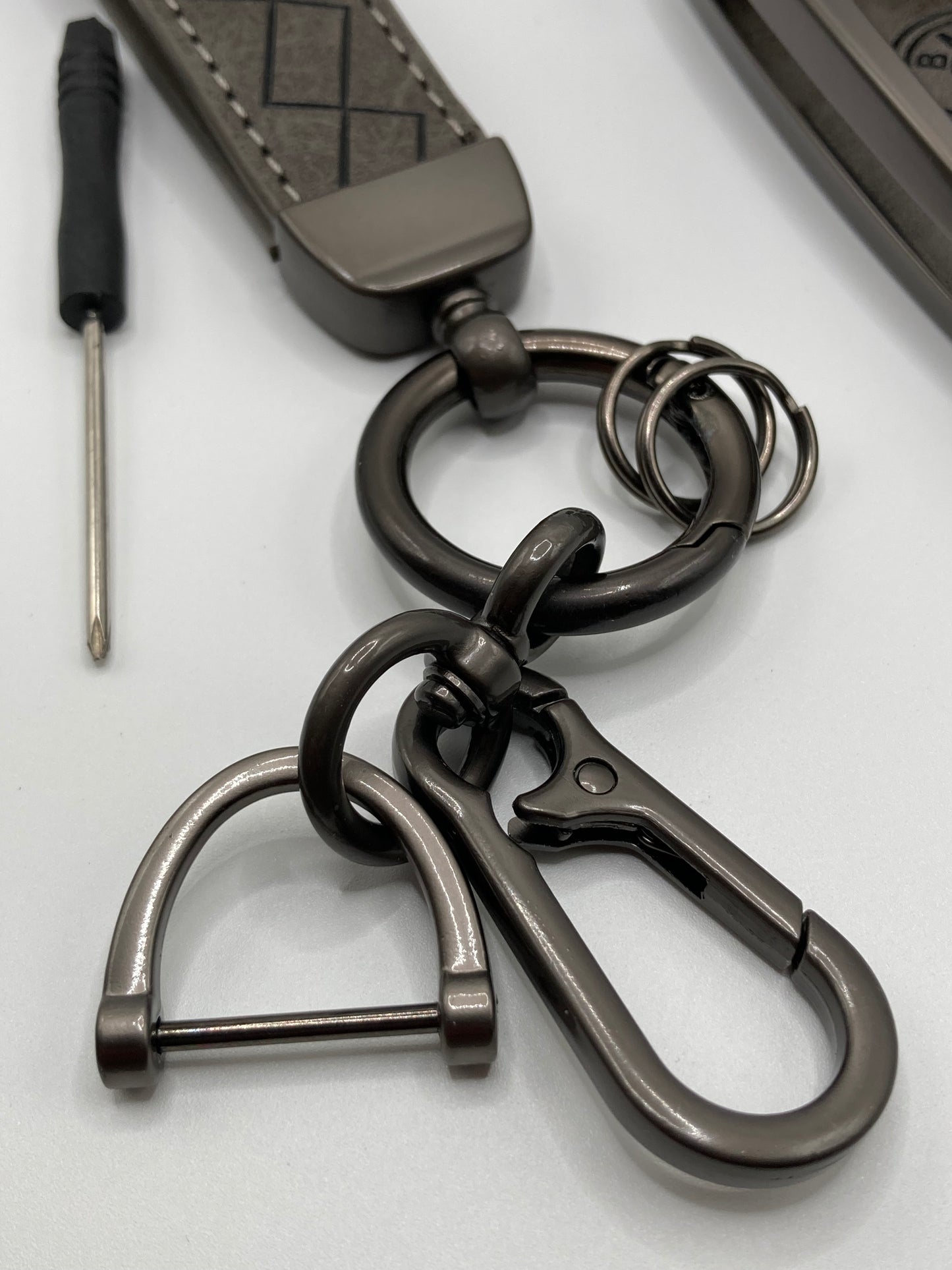 BMW - Leather Keychain and Metal key fob case