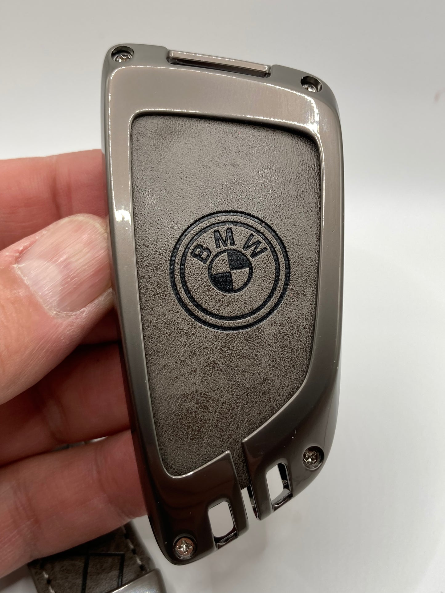 BMW - Leather Keychain and Metal key fob case