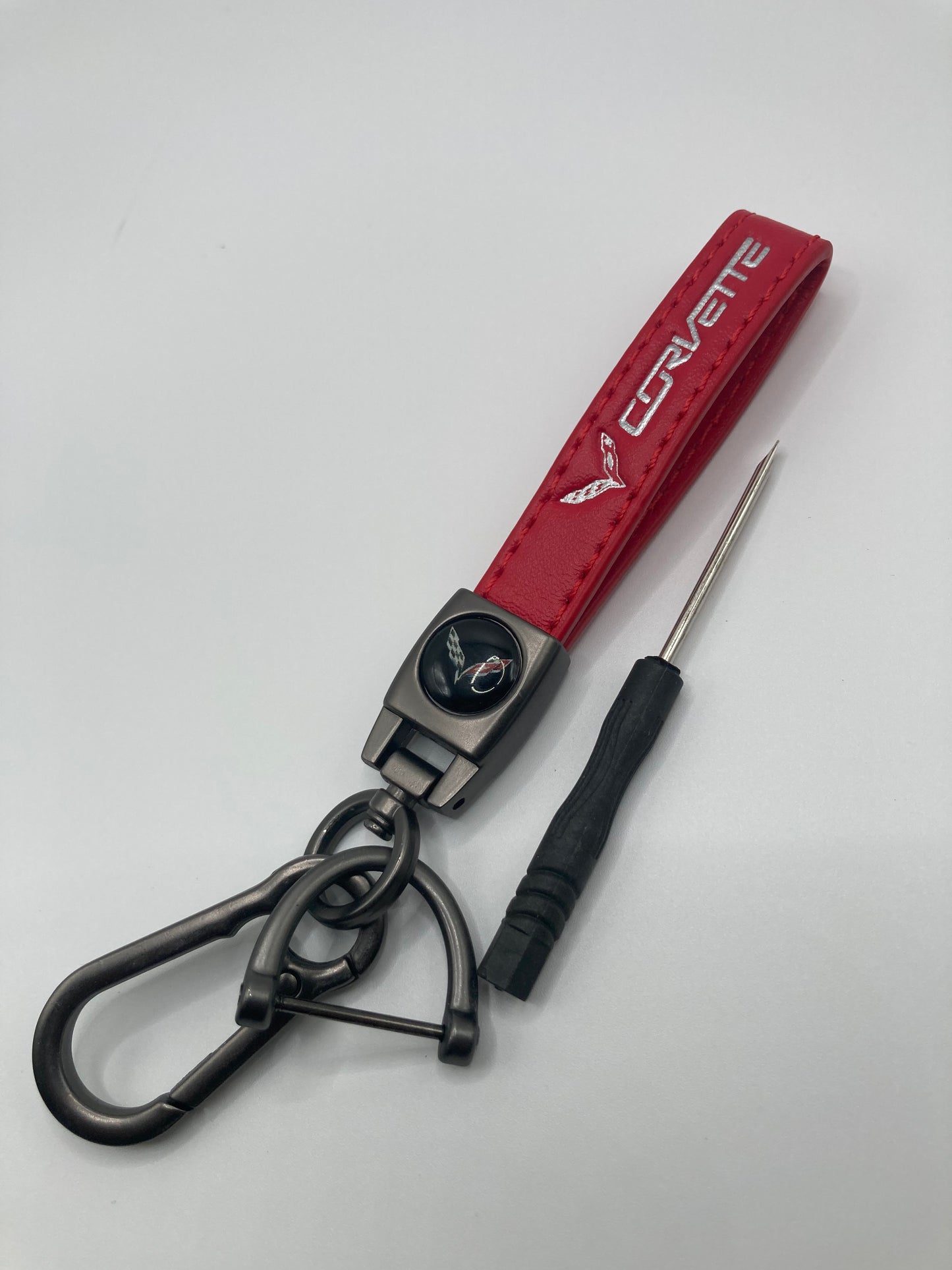 Corvette - Red Leather Keychain
