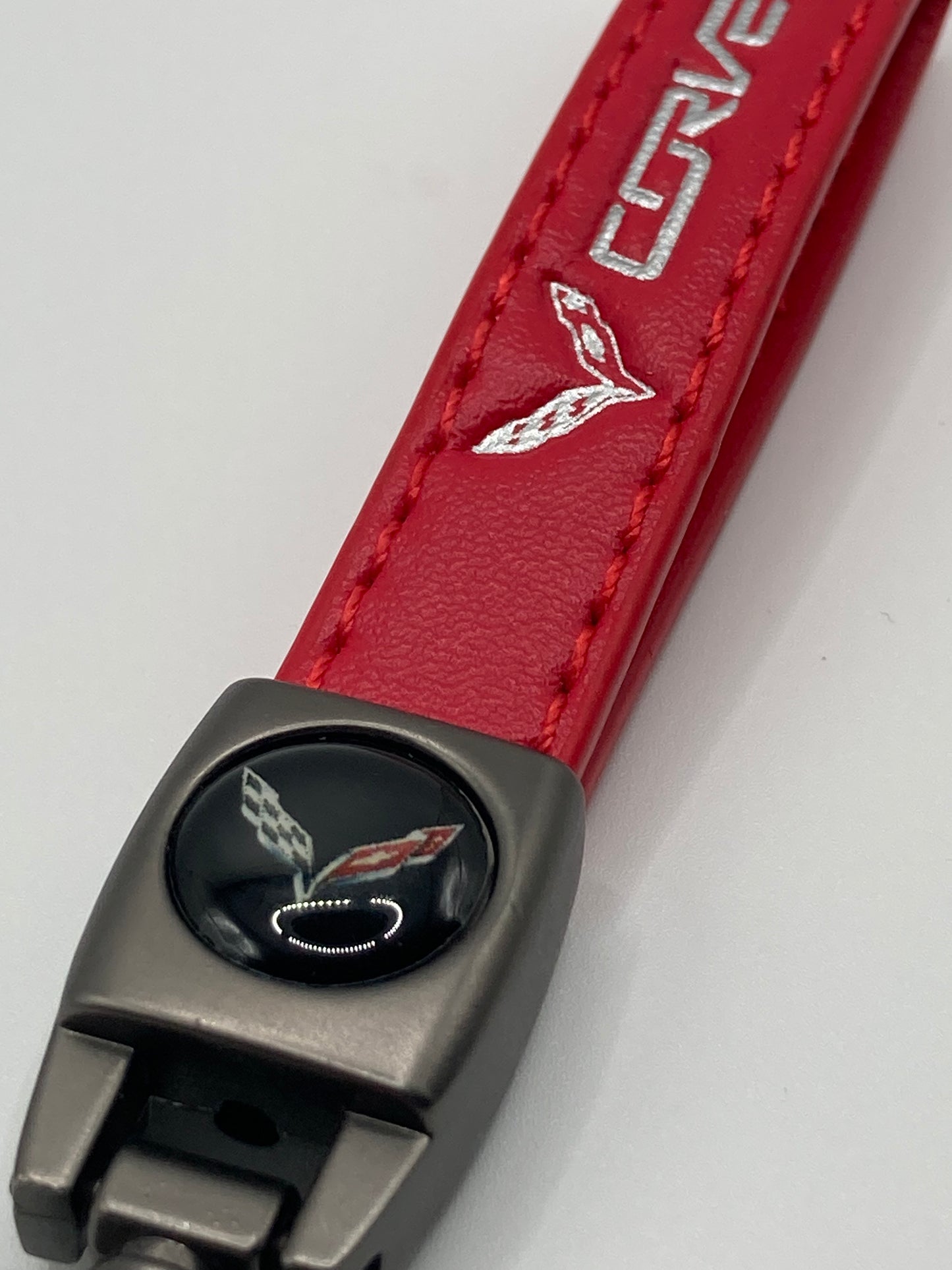 Corvette - Red Leather Keychain