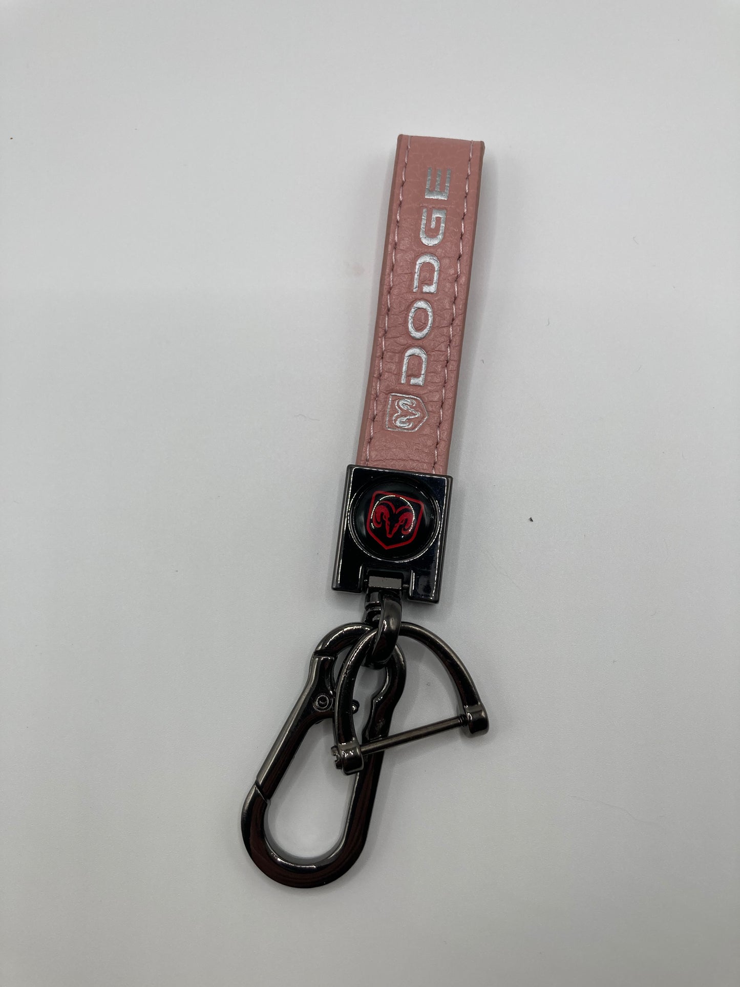 Dodge - Pink Leather - Square style Keychain