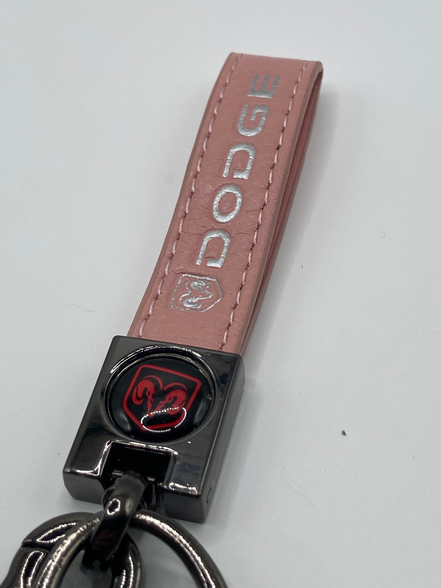 Dodge - Pink Leather - Square style Keychain