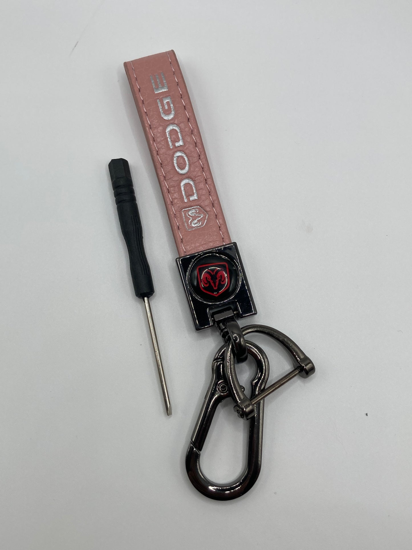 Dodge - Pink Leather - Square style Keychain