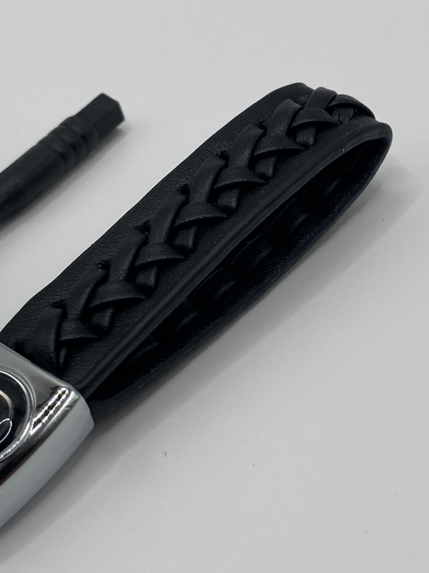 Acura - Black Braided Leather Keychain