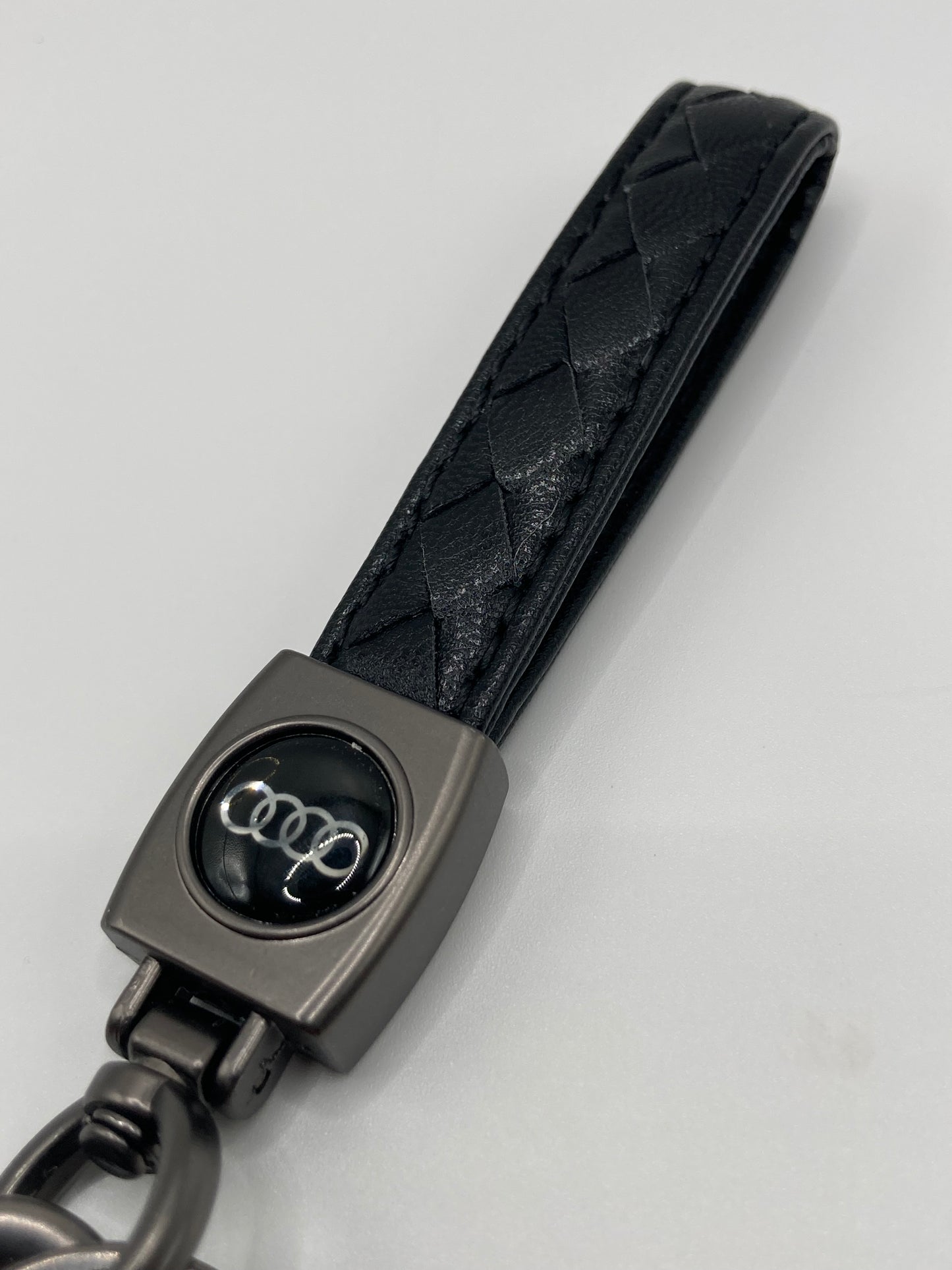 Audi - Black weaved leather keychain