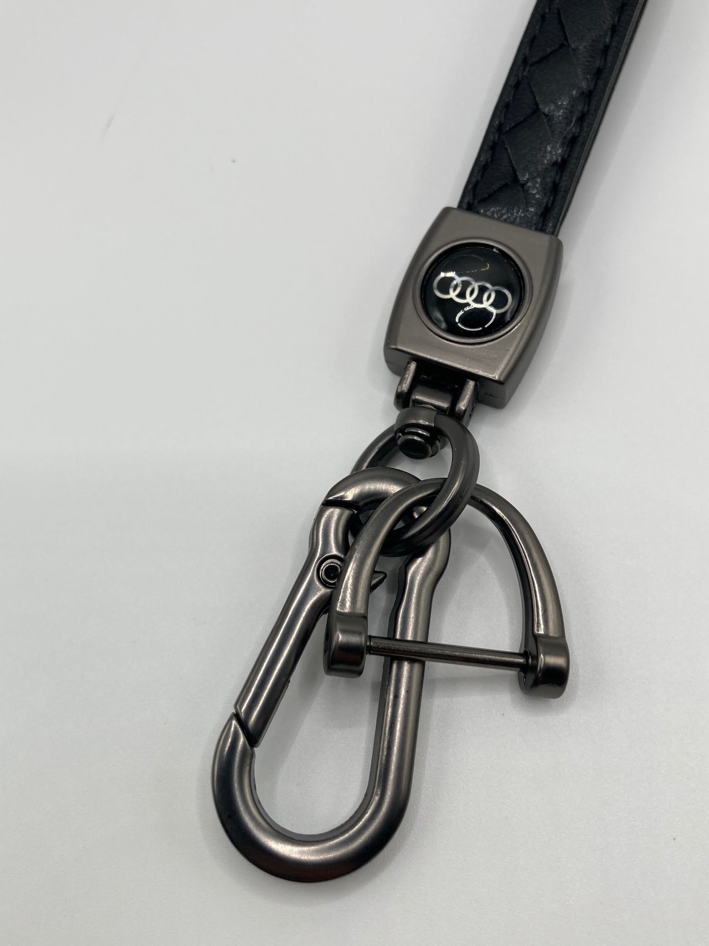 Audi - Black weaved leather keychain