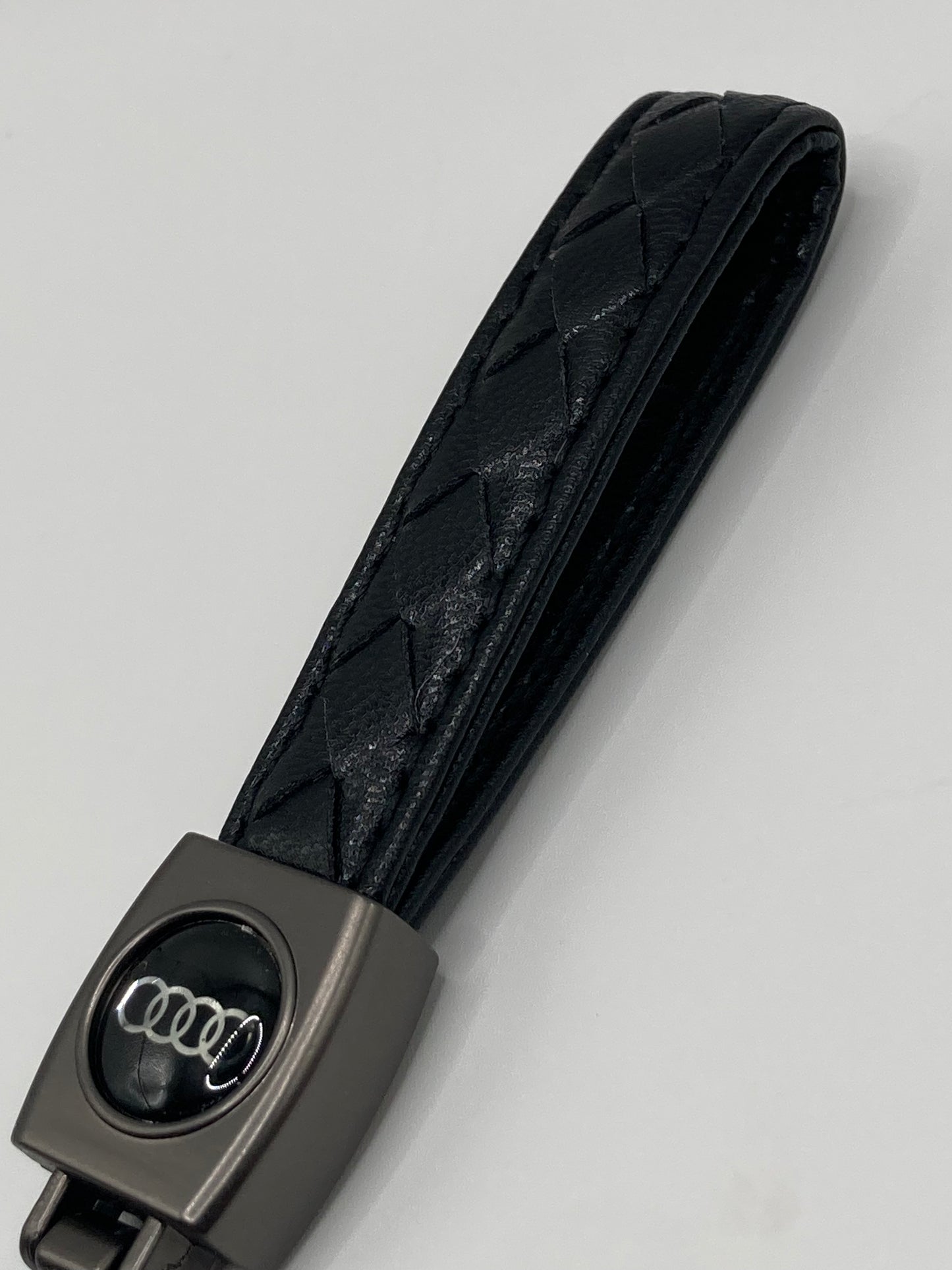 Audi - Black weaved leather keychain