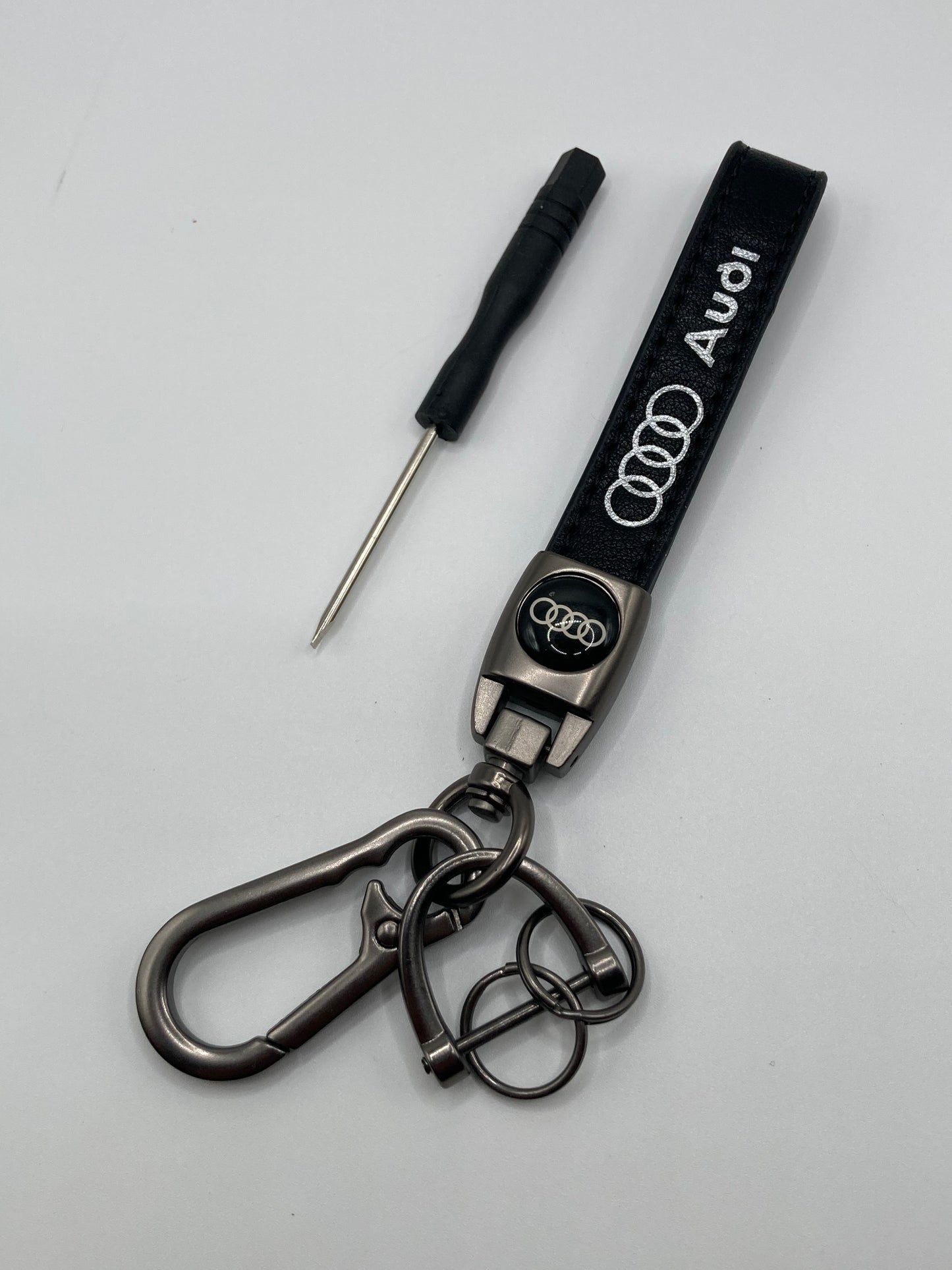 Audi - Black Leather Logo Keychain
