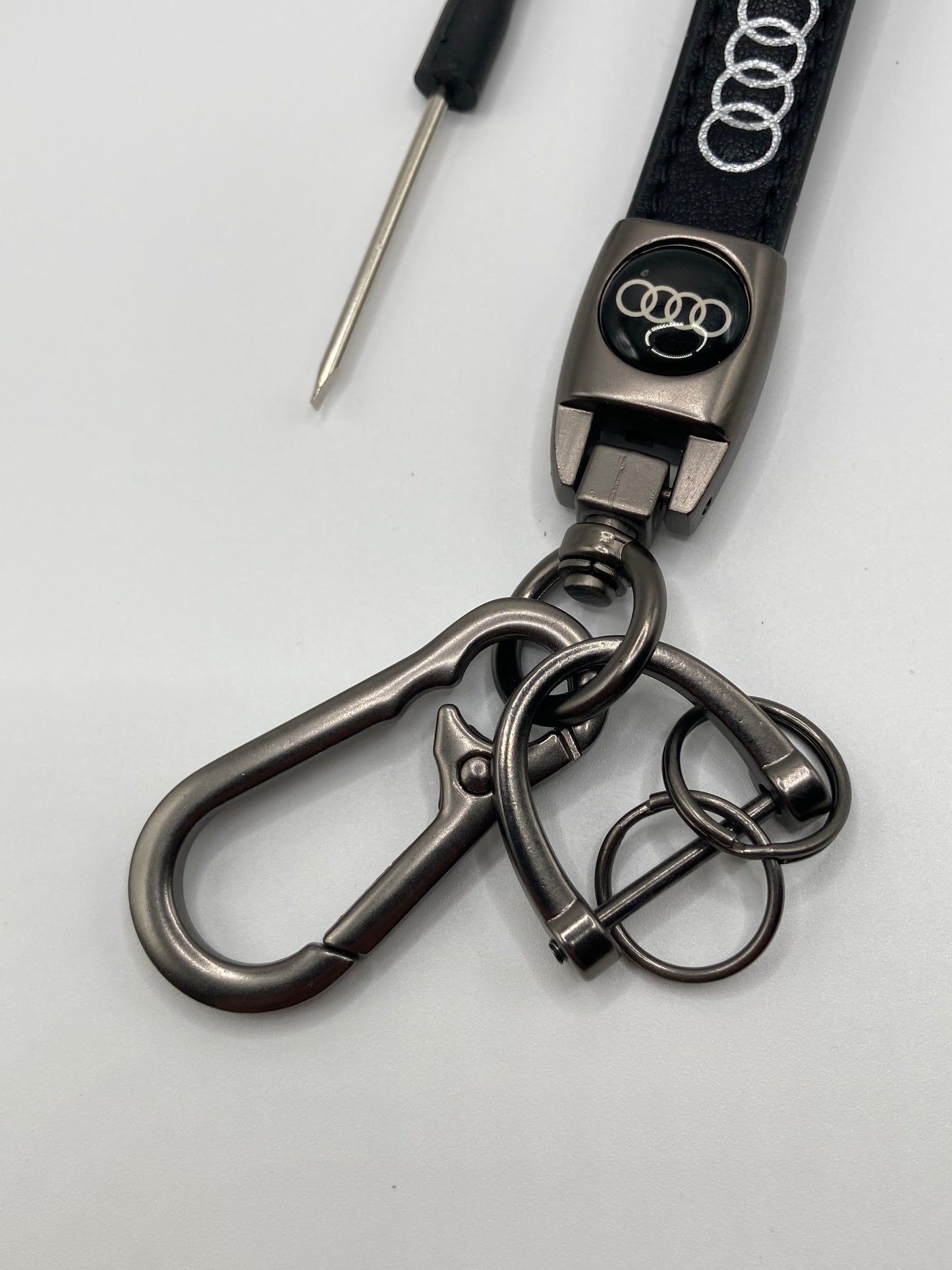 Audi - Black Leather Logo Keychain