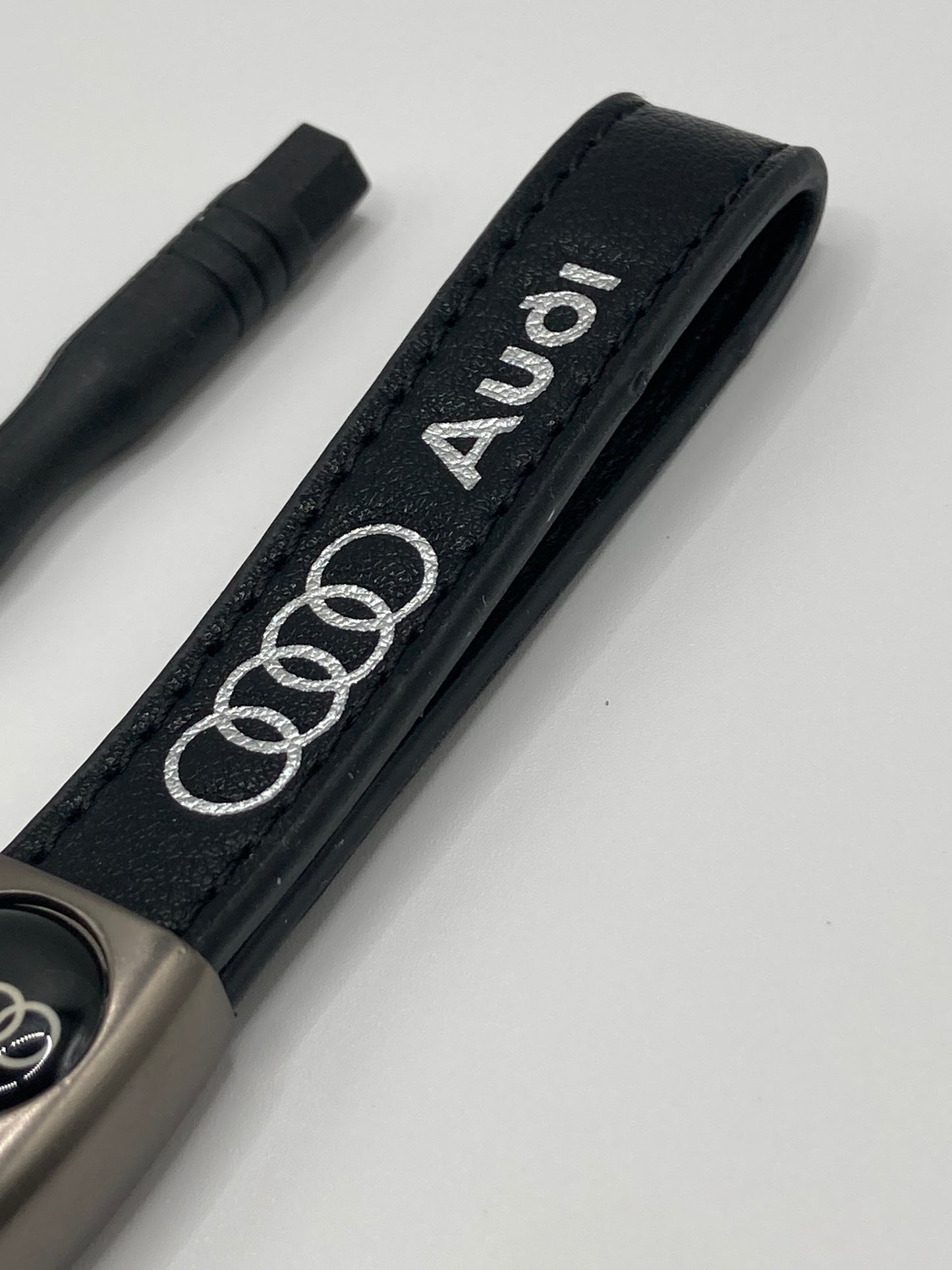 Audi - Black Leather Logo Keychain